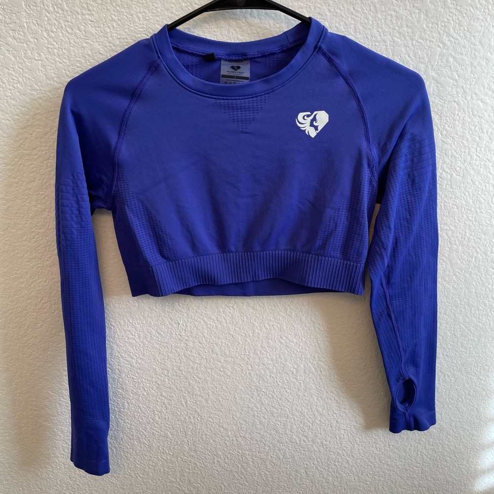 Womens Best Athletic Long Sleeve Crop Top Medium